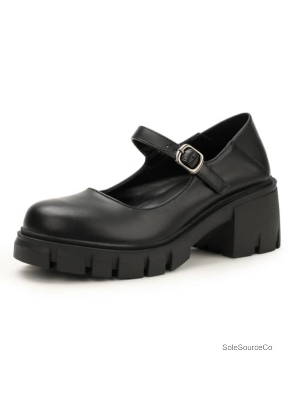 IDIFU IN2 Platform Mary Janes Closed Round Toe Low Block Pumps